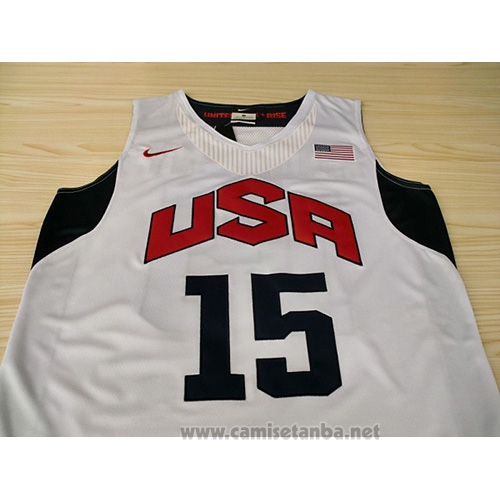 Camiseta USA 2012 Carmelo Anthony #15 Blanco